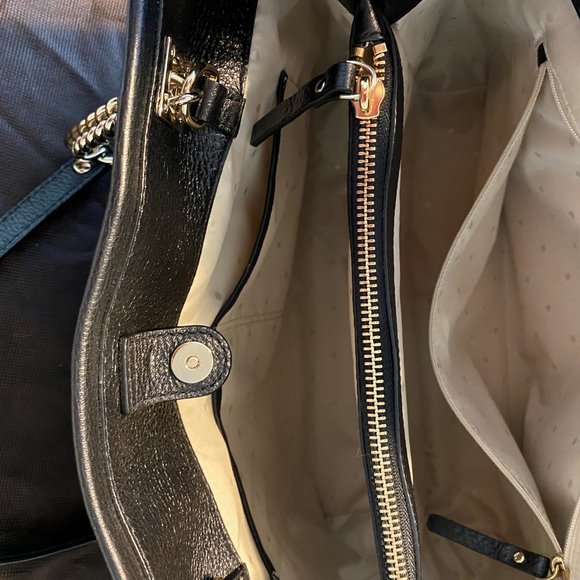 Kate Spade Black Tote with Gold Chain Strap. - Picture 4 of 4